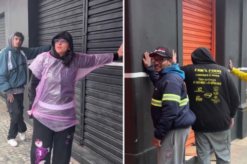 Loja de celulares faz 'prova de resistência' e vencedor fica 32h em frente ao estabelecimento